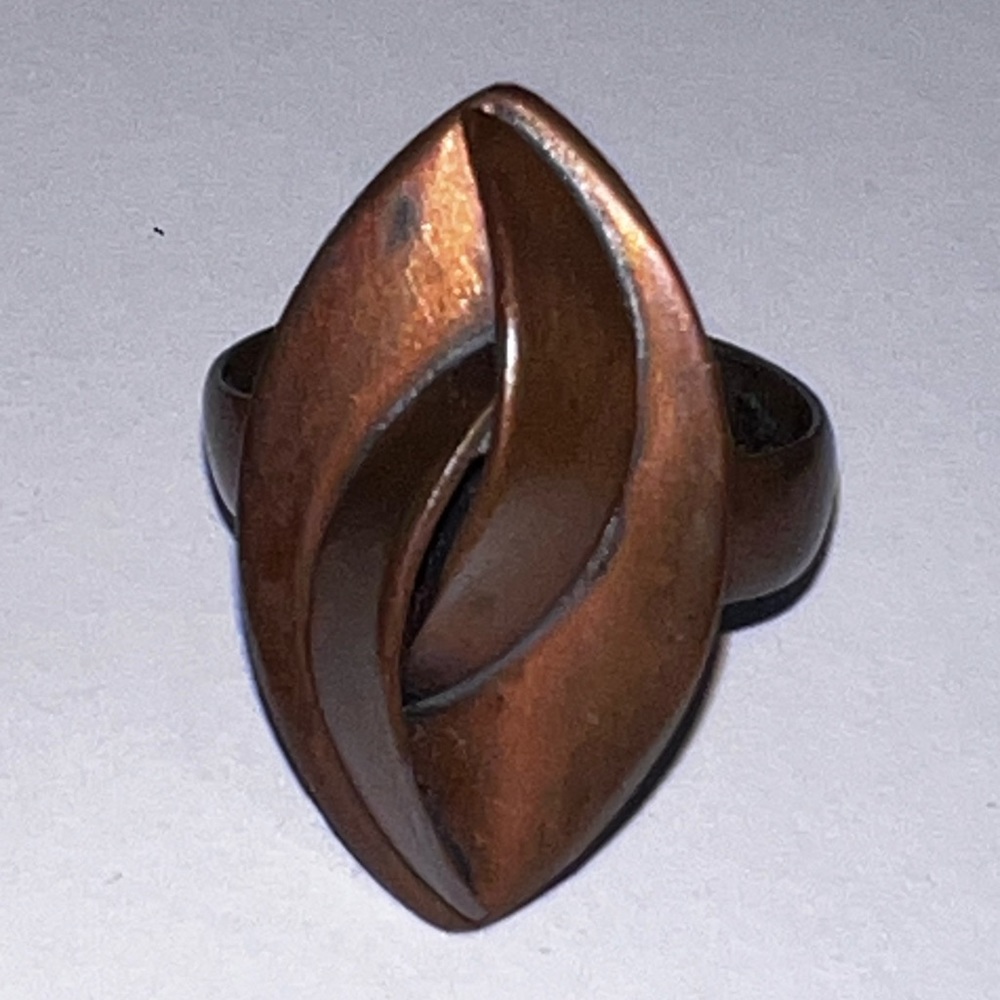 Size 6 adjusts Vintage unsigned Copper sculpture wearable art 50s 60s 70s MCM